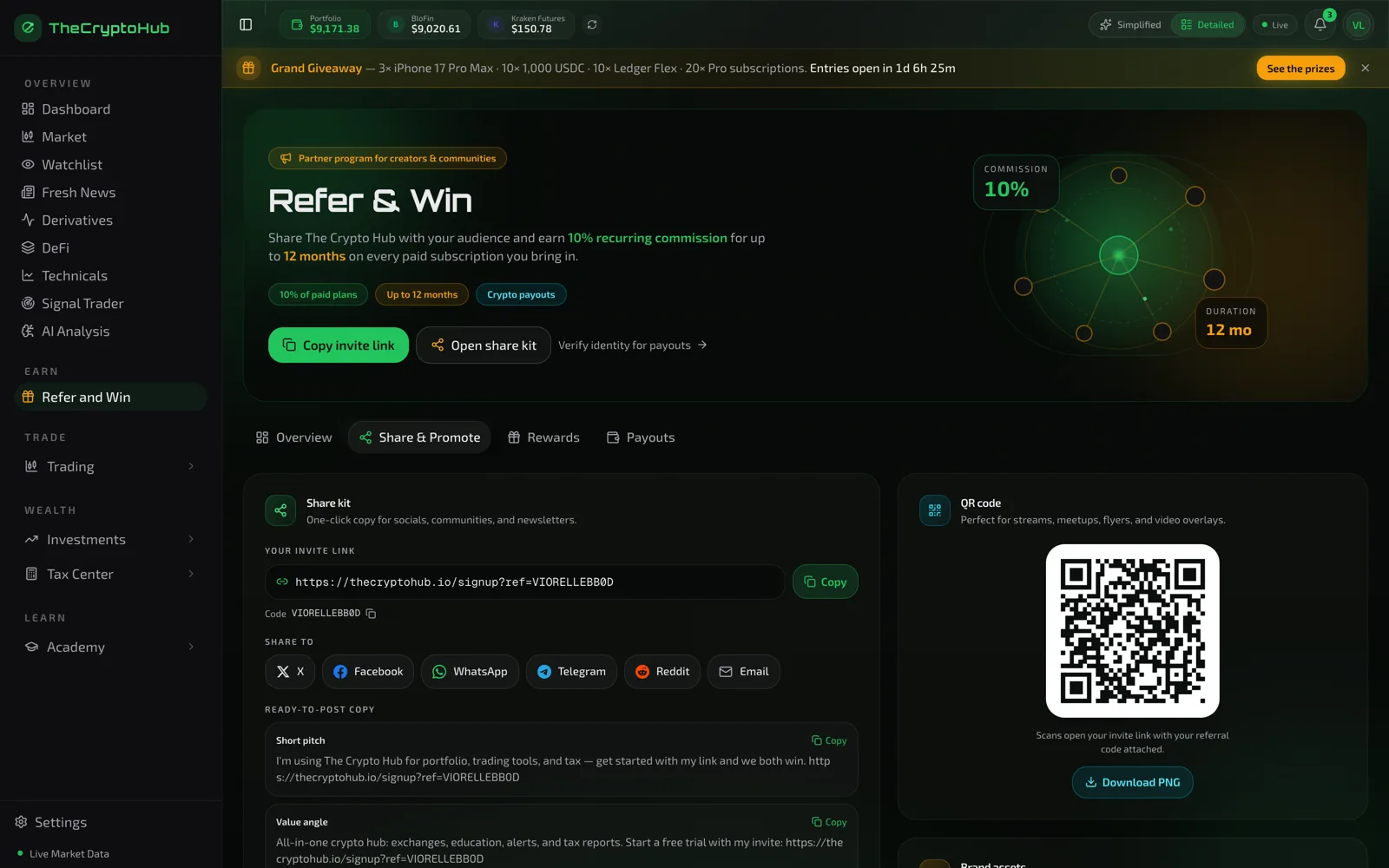 Share and promote tools with invite link and share kit